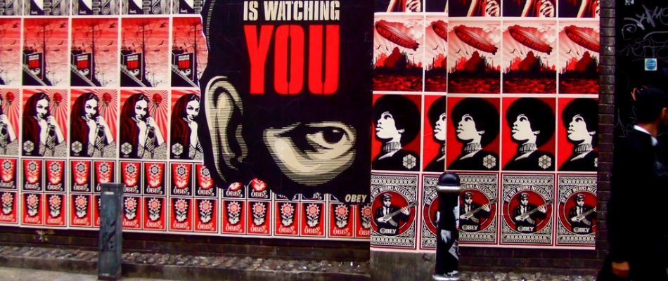 Picture ‘Shepard Fairey in London: Big Brother Is Watching YOU‘ by Tim Rich and Lesley Katon, CC BY-NC-ND 2.0.
